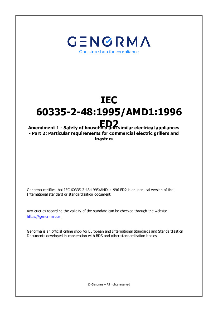 IEC 60335-2-48:1995/AMD1:1996 ED2