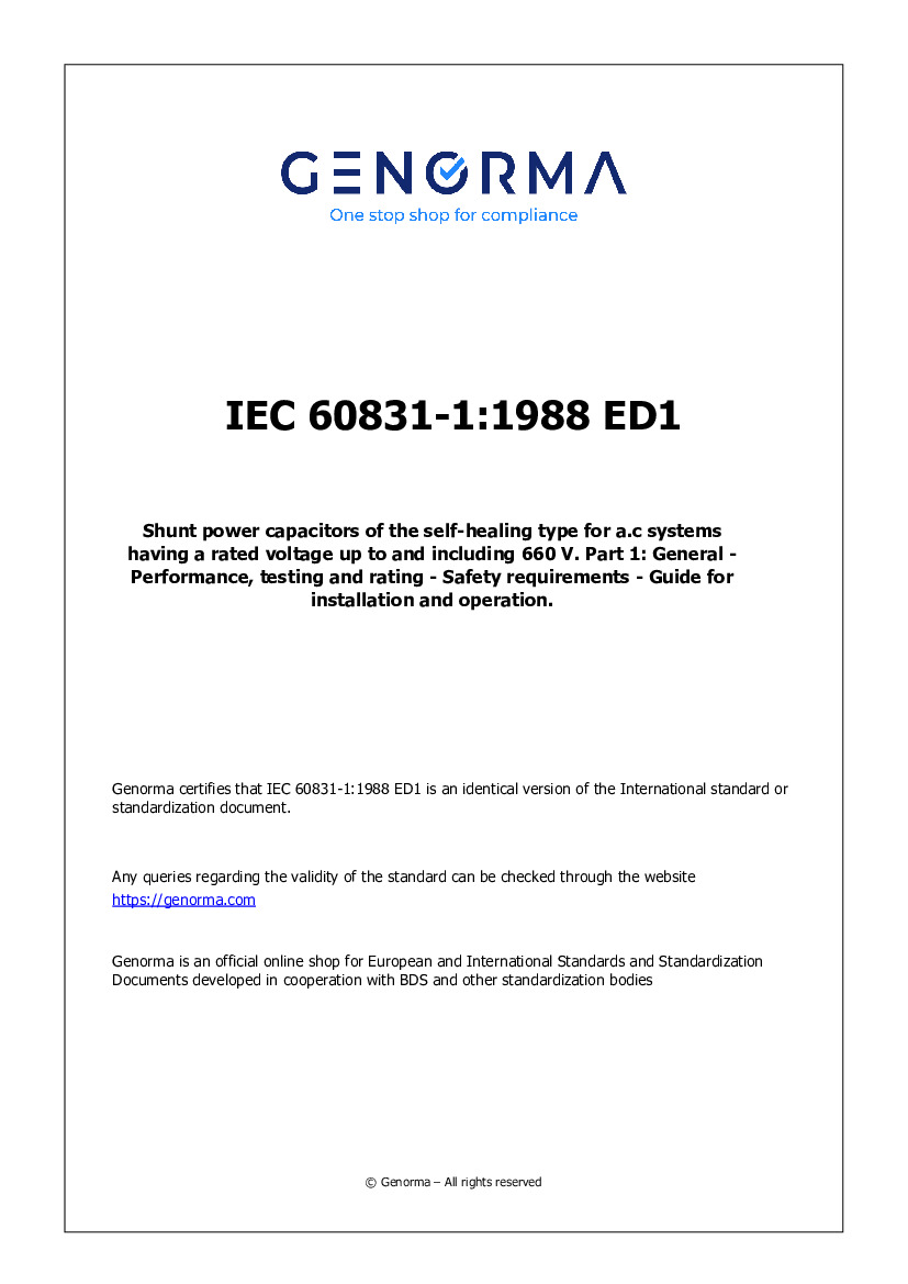 Expresamente asignación recuerda IEC 60831-1:1988 ED1
