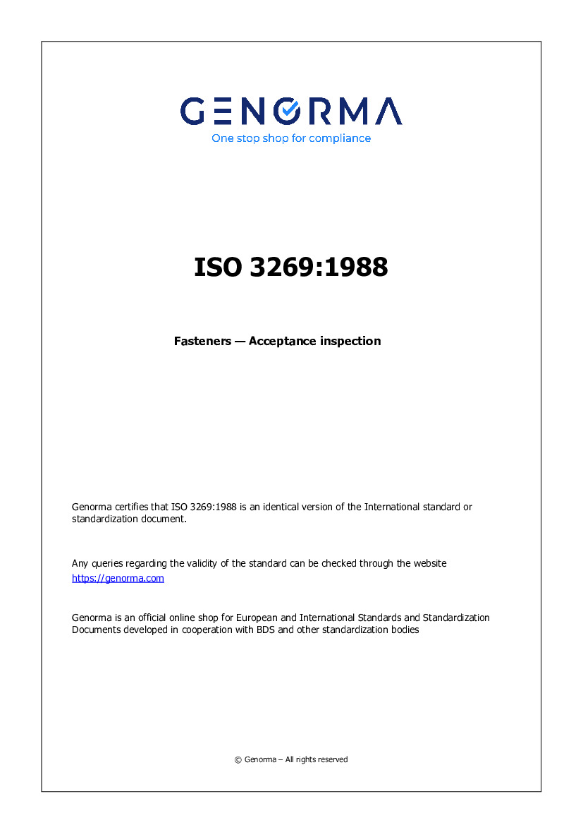 ISO 3269:1988